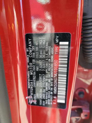 KM8K53AG7MU131850 - 2021 HYUNDAI KONA ULTIM RED photo 10