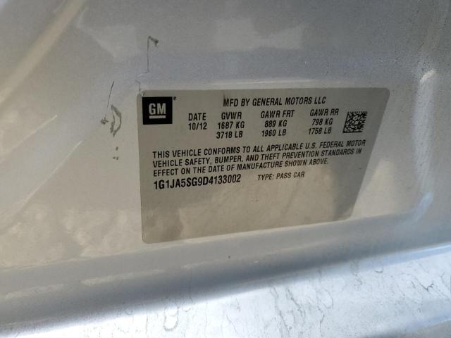 1G1JA5SG9D4133002 - 2013 CHEVROLET SONIC LS SILVER photo 10