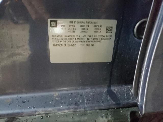 1G11C5SL6FF331292 - 2015 CHEVROLET MALIBU 1LT Көк фото 12