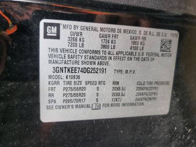 3GNTKEE74DG252191 - 2013 CHEVROLET AVALANCHE BLACK photo 10