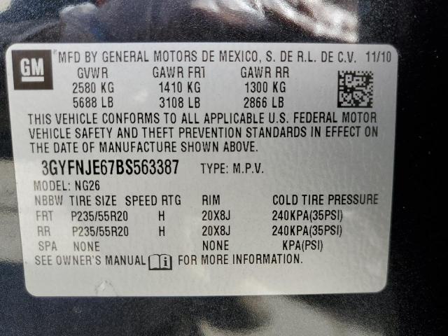 3GYFNJE67BS563387 - 2011 CADILLAC SRX PERFOR 黑色 照片 10