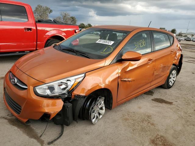 KMHCT5AE6FU215293 - 2015 HYUNDAI ACCENT GS ORANGE photo 2