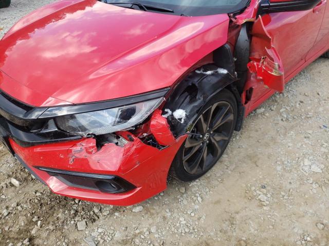 2HGFC2F8XKH524444 - 2019 HONDA CIVIC SPOR RED photo 9