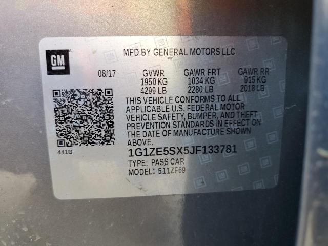 1G1ZE5SX5JF133781 - 2018 CHEVROLET MALIBU PRE GOLD photo 10