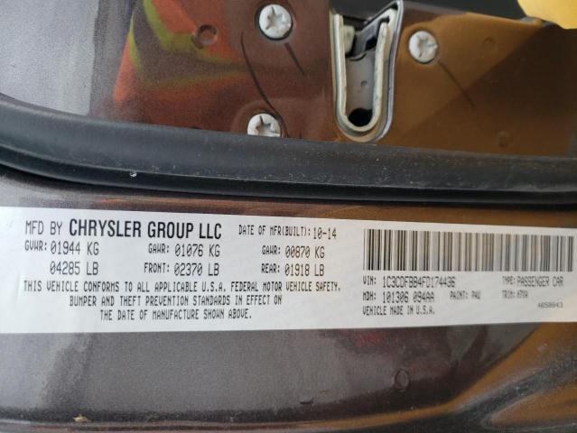 1C3CDFBB4FD174436 - 2015 DODGE DART SILVER photo 10