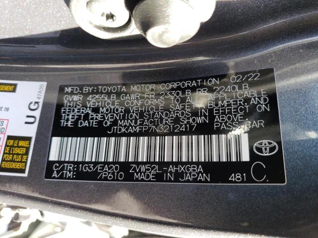 JTDKAMFP7N3212417 - 2022 TOYOTA PRIUS PRIM Grau Foto 12