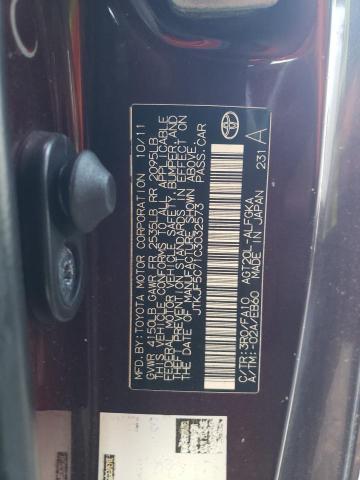 JTKJF5C71C3032573 - 2012 TOYOTA SCION TC 勃艮第红 照片 10