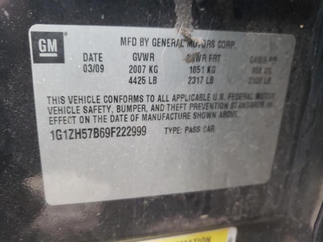 1G1ZH57B69F222999 - 2009 CHEVROLET MALIBU 1LT 黑色 照片 12