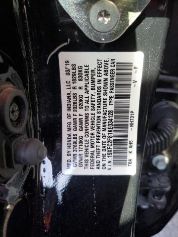 19XFC2F81KE034128 - 2019 HONDA CIVIC SPOR BLACK photo 12