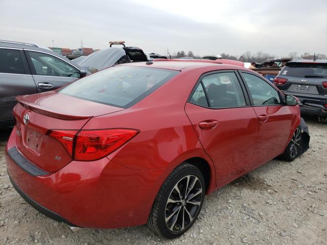 2T1BURHE8HC909963 - 2017 TOYOTA COROLLA L RED photo 4