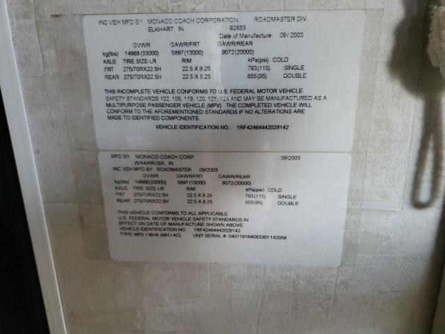 1RF42464442028142 - 2004 ROADMASTER RAIL MTRHM 绿色 照片 10