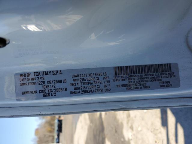 ZFBERFBB2J6J29422 - 2018 RAM PROMASTER WHITE photo 10