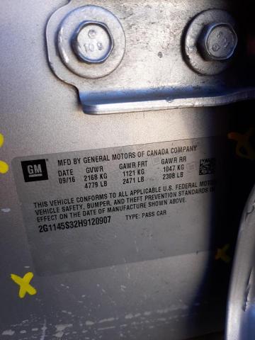 2G1145S32H9120907 - 2017 CHEVROLET IMPALA PRE ვერცხლისფერი ფოტო 10