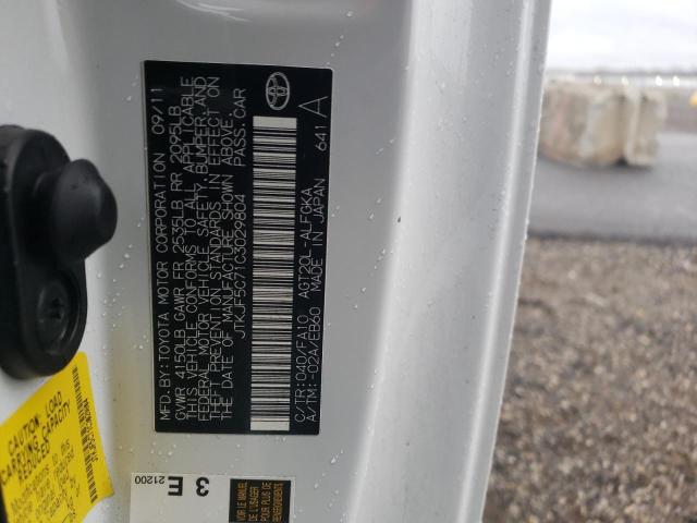 JTKJF5C71C3029804 - 2012 TOYOTA SCION TC WHITE photo 10