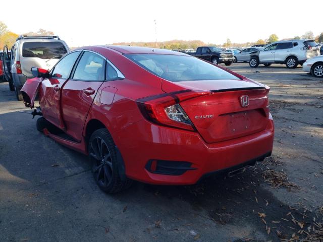 2HGFC2F86LH509361 - 2020 HONDA CIVIC SPOR RED photo 3