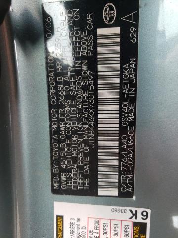 JTNBK46KX73015497 - 2007 TOYOTA CAMRY LE GREEN photo 10