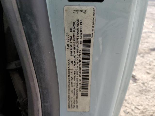 3VWCD31Y05M317723 - 2005 VOLKSWAGEN NEW BEETLE 蓝色 照片 10