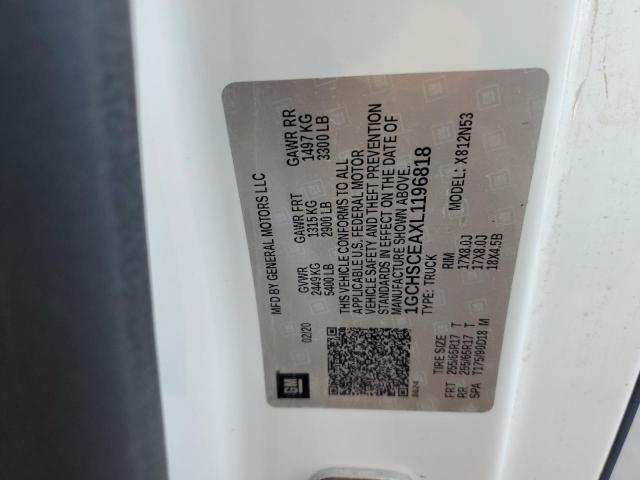 1GCHSCEAXL1196818 - 2020 CHEVROLET COLORADO L WHITE photo 12