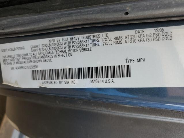 4S4BP61C767332836 - 2006 SUBARU LEGACY OUT BLUE photo 10