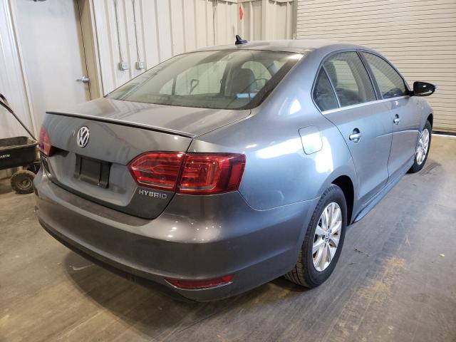 3VW637AJ6DM296143 - 2013 VOLKSWAGEN JETTA HYBR GRAY photo 4