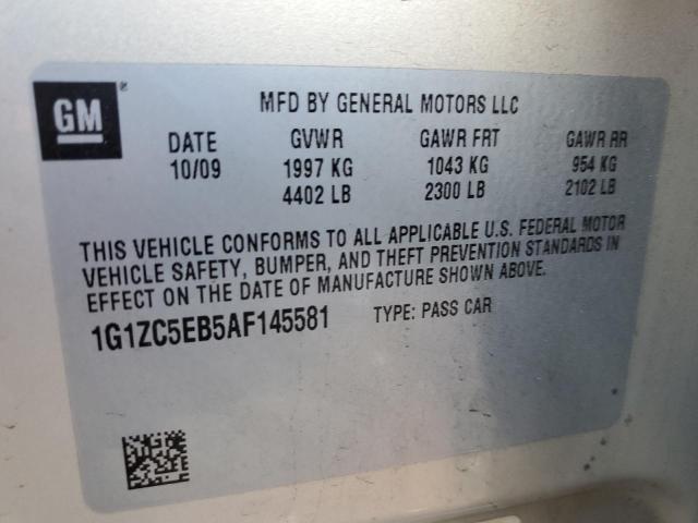 1G1ZC5EB5AF145581 - 2010 CHEVROLET MALIBU 1LT ვერცხლისფერი ფოტო 10