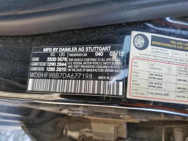 WDDHF9BB7DA677198 - 2013 MERCEDES-BENZ E 550 4MAT BLACK photo 10