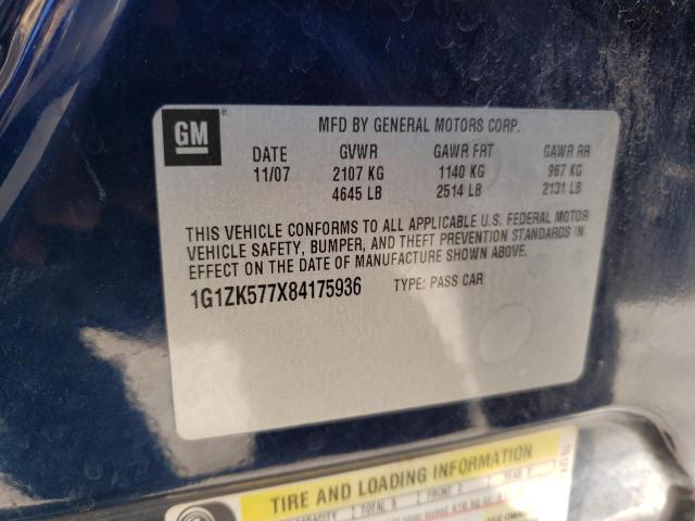 1G1ZK577X84175936 - 2008 CHEVROLET MALIBU LTZ 蓝色 照片 10