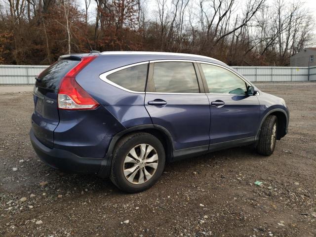 2HKRM4H78DH637604 - 2013 HONDA CR-V EXL BLUE photo 3