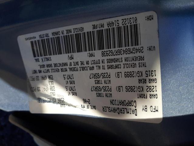 2A4GM68436R762938 - 2006 CHRYSLER PACIFICA T BLUE photo 10