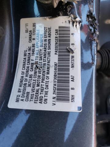 2HGFA1F30BH549387 - 2011 HONDA CIVIC VP GRAY photo 10