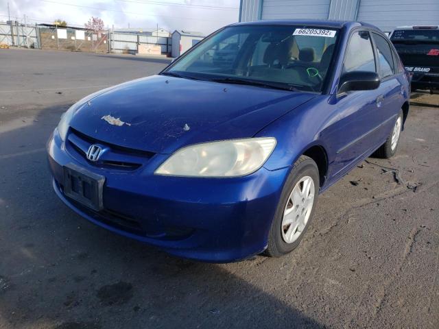 1HGES16334L006582 - 2004 HONDA CIVIC DX V BLUE photo 2