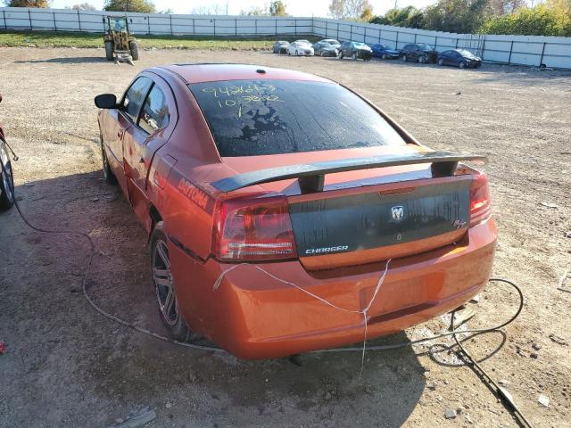 2B3KA53H06H289827 - 2006 DODGE CHARGER R/ ORANGE photo 3