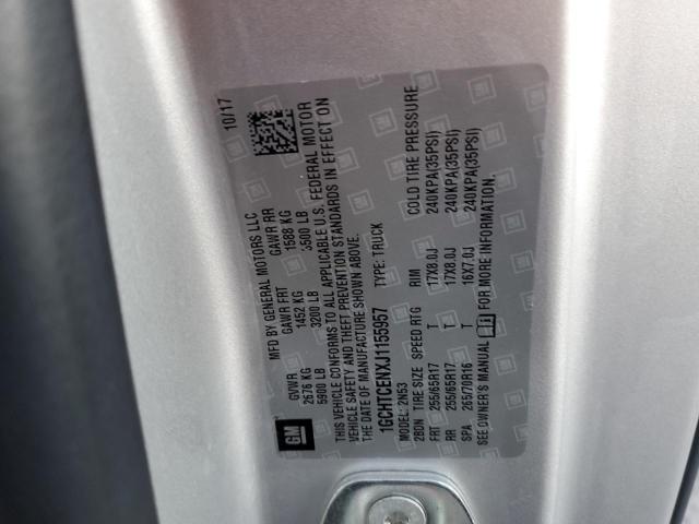 1GCHTCENXJ1155957 - 2018 CHEVROLET COLORADO L SILVER photo 10