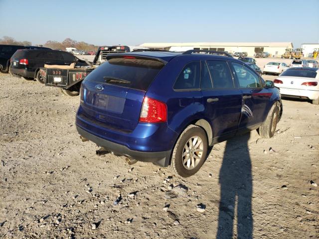 2FMDK3GC2EBA93344 - 2014 FORD EDGE SE BLUE photo 4