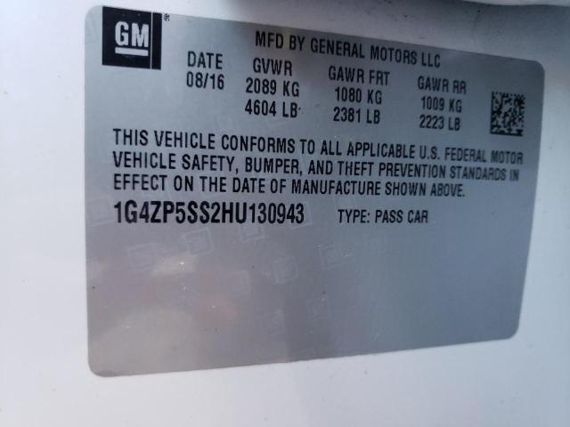 1G4ZP5SS2HU130943 - 2017 BUICK LACROSSE E WHITE photo 10