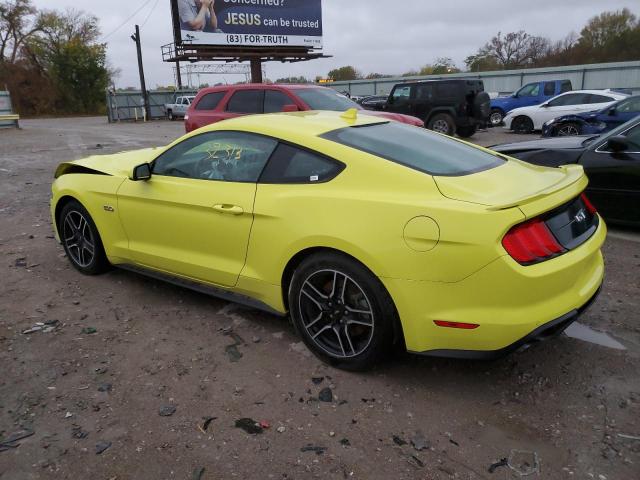 1FA6P8CF3M5123455 - 2021 FORD MUSTANG GT YELLOW photo 2