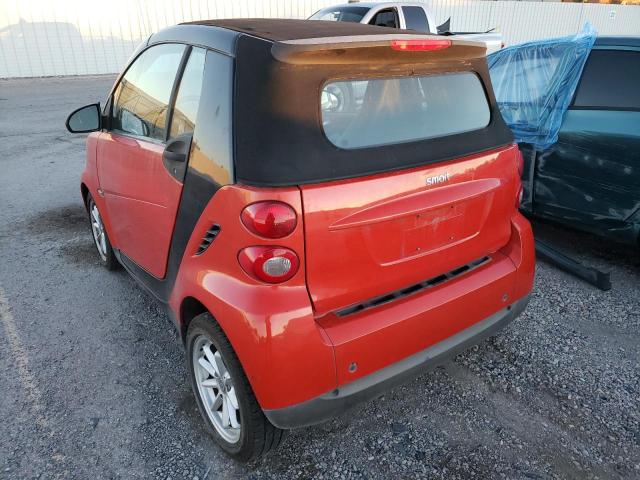 WMEEK31X38K123774 - 2008 SMART FORTWO PAS ORANGE photo 3