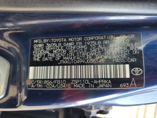 JTKKU10499J036145 - 2009 TOYOTA SCION XD BLUE photo 10