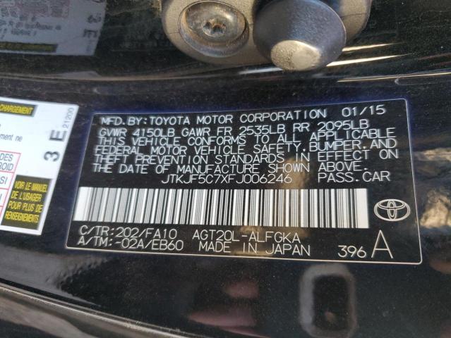 JTKJF5C7XFJ006246 - 2015 TOYOTA SCION TC BLACK photo 10