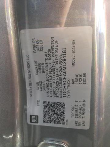 1GCHSCEA0M1****** - 2021 CHEVROLET COLORADO L GRAY photo 10