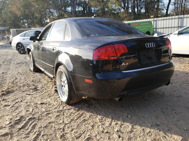 WAUAF78E48A001277 - 2008 AUDI A4 2.0T BLACK photo 3