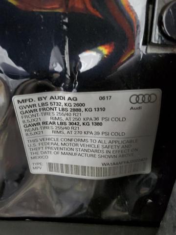 WA1A4AFY4J2022403 - 2018 AUDI SQ5 PREMIU GRAY photo 10