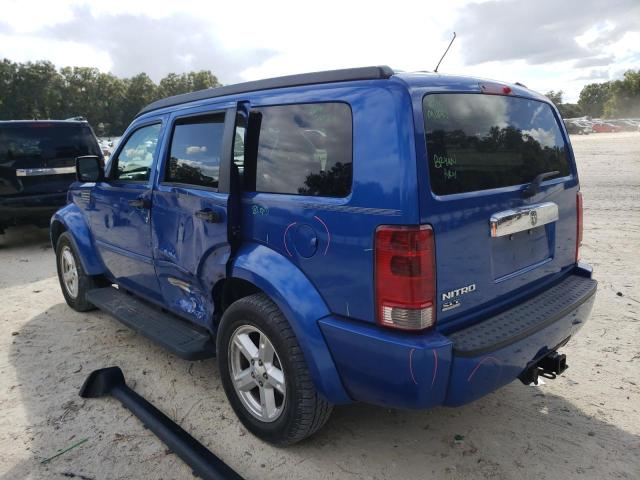 1D8GT58K97W559208 - 2007 DODGE NITRO SLT BLUE photo 3