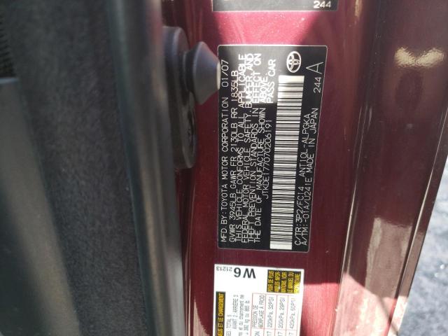 JTKDE177070206191 - 2007 TOYOTA SCION TC 栗色 照片 10