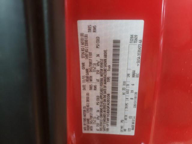 1FTMF1C83GFA35338 - 2016 FORD F150 RED photo 10