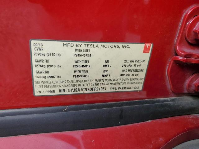 5YJSA1CN7DFP21961 - 2013 TESLA MODEL S Qırmızı foto 10
