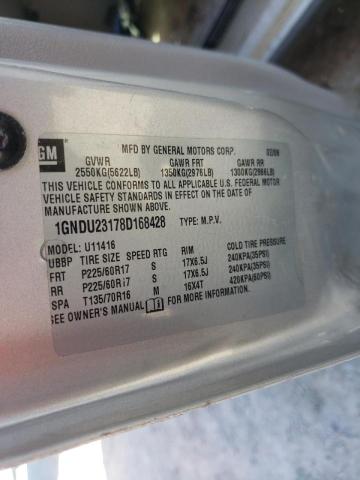 1GNDU23178D168428 - 2008 CHEVROLET UPLANDER L Gümüş foto 10