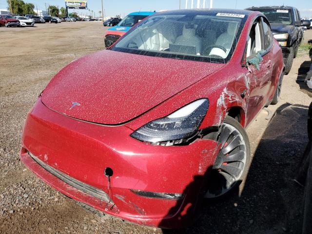 5YJYGDEF5MF272036 - 2021 TESLA MODEL Y Красный фото 2