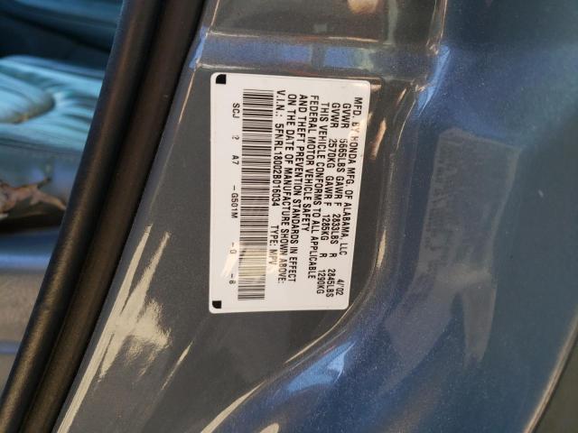 5FNRL18002B016034 - 2002 HONDA ODYSSEY EX BLUE photo 10