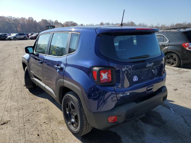 ZACNJBAB2LPL75818 - 2020 JEEP RENEGADE S BLUE photo 3